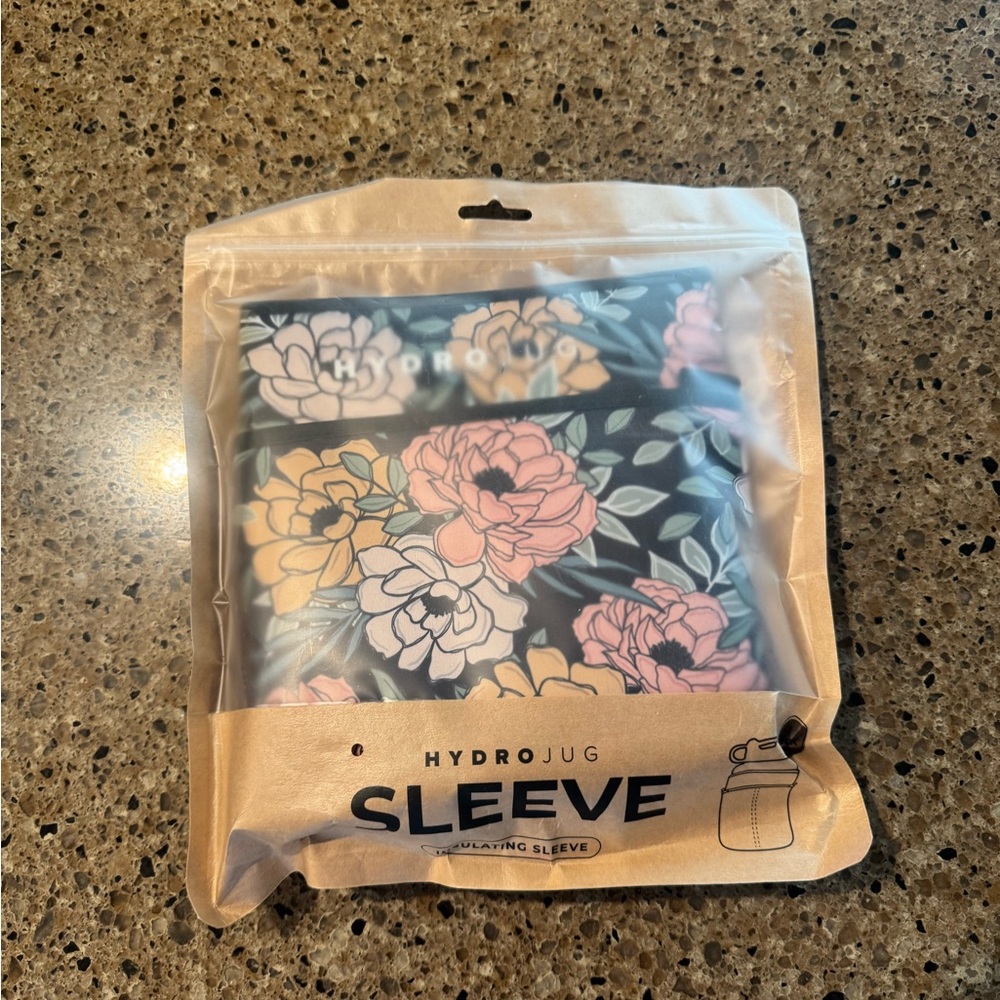 Original HydroJug Floral Sleeve - Black with Pink & Yellow Flowers